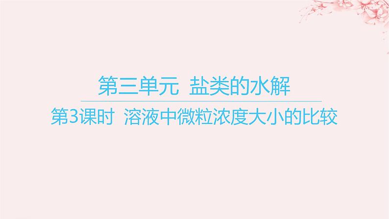 江苏专用2023_2024学年新教材高中化学专题3水溶液中的离子反应第三单元盐类的水解第三课时溶液中微粒浓度大小的比较课件苏教版选择性必修101