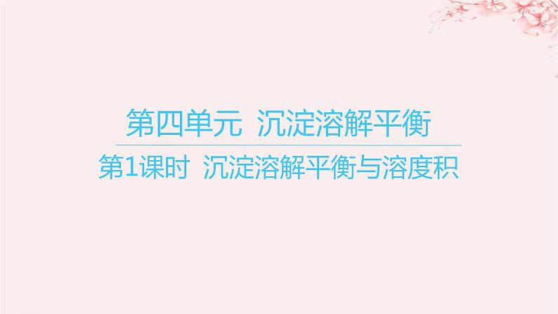 江苏专用2023_2024学年新教材高中化学专题3水溶液中的离子反应第四单元沉淀溶解平衡第一课时沉淀溶解平衡与溶度积课件苏教版选择性必修101