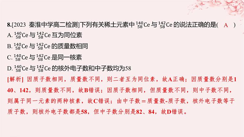 江苏专用2023_2024学年新教材高中化学专题1揭示物质结构的奥秘测评A课件苏教版选择性必修206