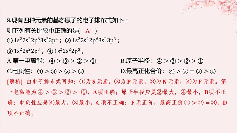 江苏专用2023_2024学年新教材高中化学专题2原子结构与元素性质测评B课件苏教版选择性必修207