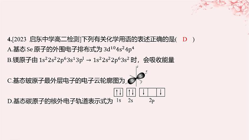 江苏专用2023_2024学年新教材高中化学专题2原子结构与元素性质第一单元原子核外电子的运动微专题1核外电子排布的规范书写与应用分层作业课件苏教版选择性必修204