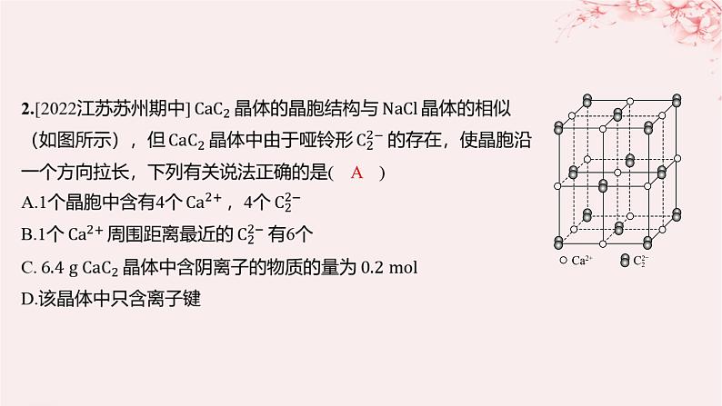 江苏专用2023_2024学年新教材高中化学专题3微粒间作用力与物质性质分层作业课件苏教版选择性必修203