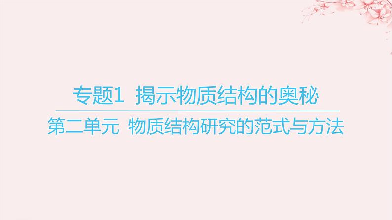 江苏专用2023_2024学年新教材高中化学专题1揭示物质结构的奥秘第二单元物质结构研究的范式与方法课件苏教版选择性必修201