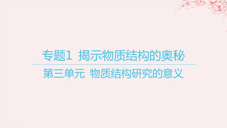 江苏专用2023_2024学年新教材高中化学专题1揭示物质结构的奥秘第三单元物质结构研究的意义课件苏教版选择性必修201