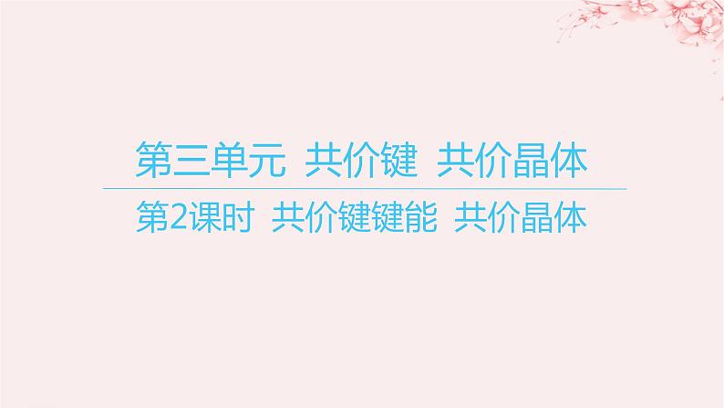 江苏专用2023_2024学年新教材高中化学专题3微粒间作用力与物质性质第三单元共价键共价晶体第二课时共价键键能共价晶体课件苏教版选择性必修201