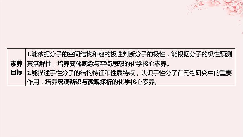 江苏专用2023_2024学年新教材高中化学专题4分子空间结构与物质性质第一单元分子的空间结构第三课时分子的极性手性分子课件苏教版选择性必修203