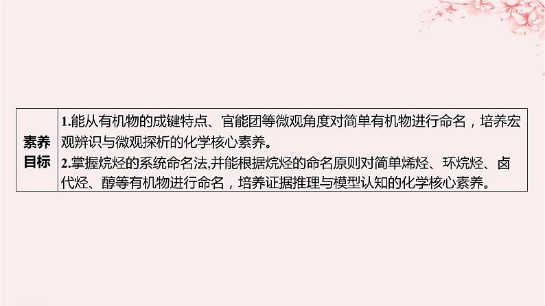 江苏专用2023_2024学年新教材高中化学专题2有机物的结构与分类第二单元有机化合物的分类和命名第二课时有机化合物的命名课件苏教版选择性必修303