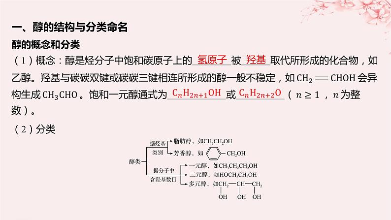 江苏专用2023_2024学年新教材高中化学专题4生活中常用的有机物__烃的含氧衍生物第一单元醇和酚第一课时醇课件苏教版选择性必修305