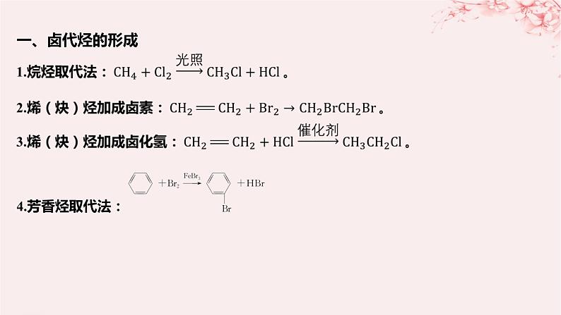 江苏专用2023_2024学年新教材高中化学专题5药物合成的重要原料__卤代烃胺酰胺微专题7卤代烃的形成及在有机合成中的“桥梁”作用课件苏教版选择性必修302