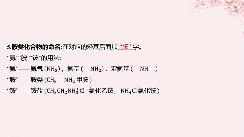 江苏专用2023_2024学年新教材高中化学专题5药物合成的重要原料__卤代烃胺酰胺第二单元胺和酰胺课件苏教版选择性必修307