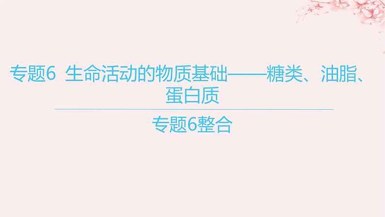 江苏专用2023_2024学年新教材高中化学专题6生命活动的物质基础__糖类油脂蛋白质整合课件苏教版选择性必修301