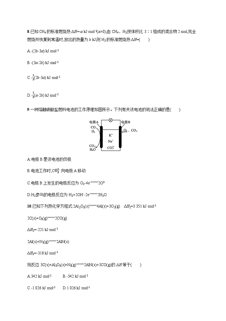 高中化学（苏教2019）选择性必修1 专题1　化学反应与能量变化  测评 （含解析）03