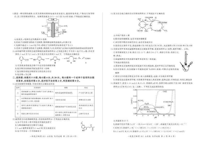 山东省聊城市聊城一中东校等2校2022-2023学年高三化学上学期期末考试试题（PDF版附解析）02