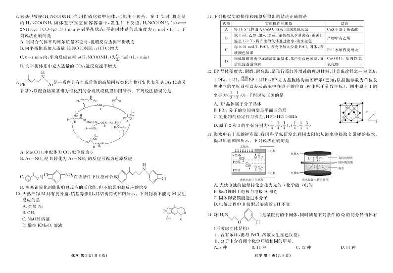 2024衡水金卷先享题新高三上学期摸底联考试题化学PDF版含解析02