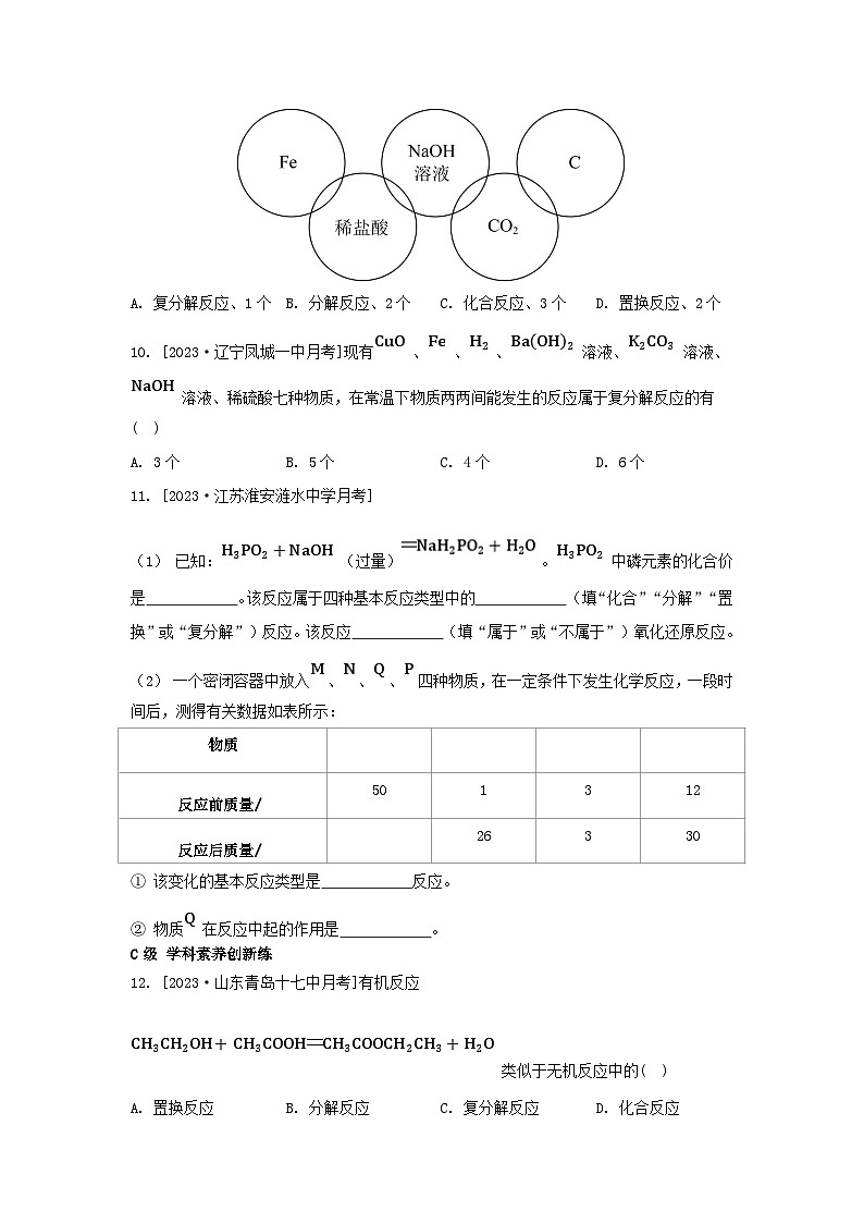江苏专版2023_2024学年新教材高中化学专题1物质的分类及计量第一单元物质及其反应的分类第二课时化学反应的分类分层作业苏教版必修第一册第3页