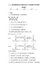 高中化学沪科技版（2020）选择性必修2配位键和配位化合物当堂达标检测题