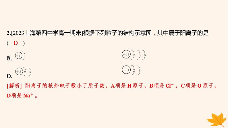 江苏专版2023_2024学年新教材高中化学第四章物质结构元素周期律第一节原子结构与元素周期表第一课时原子结构分层作业课件新人教版必修第一册第3页