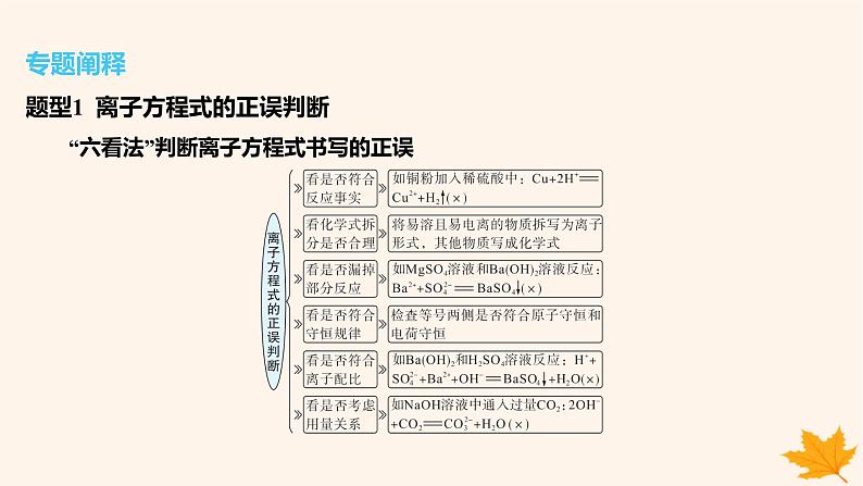 江苏专版2023_2024学年新教材高中化学第一章物质及其变化微专题1离子反应的三大热点题型课件新人教版必修第一册第2页