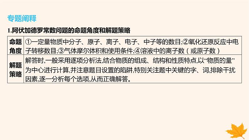 江苏专版2023_2024学年新教材高中化学第二章海水中的重要元素__钠和氯微专题4阿伏加德罗常数及计算课件新人教版必修第一册第2页