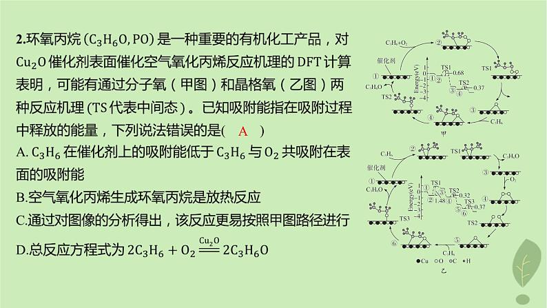 江苏专版2023_2024学年新教材高中化学第二章化学反应速率与化学平衡微专题1活化能与反应历程压强平衡常数分层作业课件新人教版选择性必修1第5页