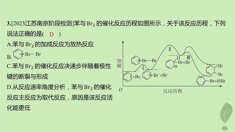 江苏专版2023_2024学年新教材高中化学第二章化学反应速率与化学平衡微专题1活化能与反应历程压强平衡常数分层作业课件新人教版选择性必修1第7页