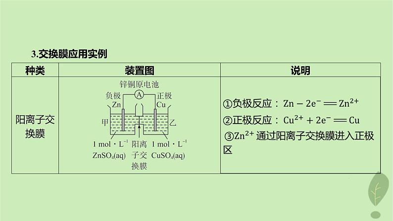 江苏专版2023_2024学年新教材高中化学第四章化学反应与电能微专题7离子交换膜在电化学中的应用课件新人教版选择性必修104