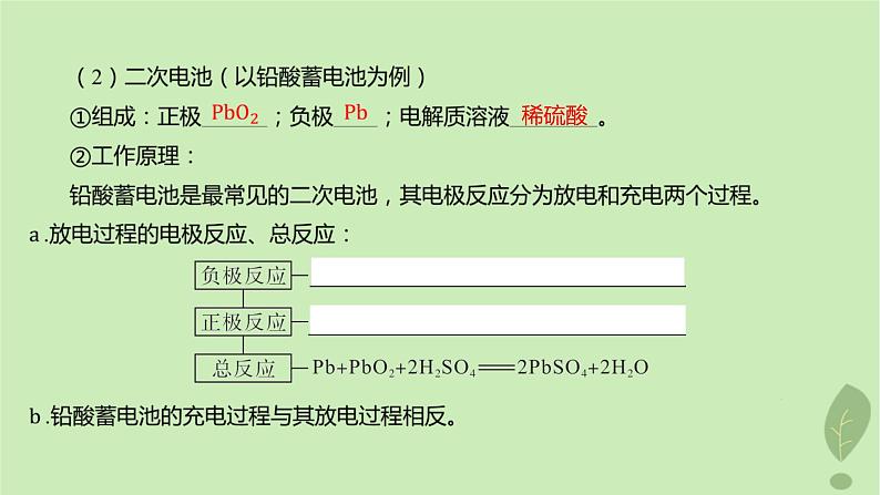 江苏专版2023_2024学年新教材高中化学第四章化学反应与电能第一节原电池第二课时化学电源课件新人教版选择性必修108