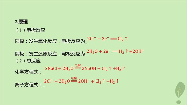 江苏专版2023_2024学年新教材高中化学第四章化学反应与电能第二节电解池第二课时电解原理的应用课件新人教版选择性必修106