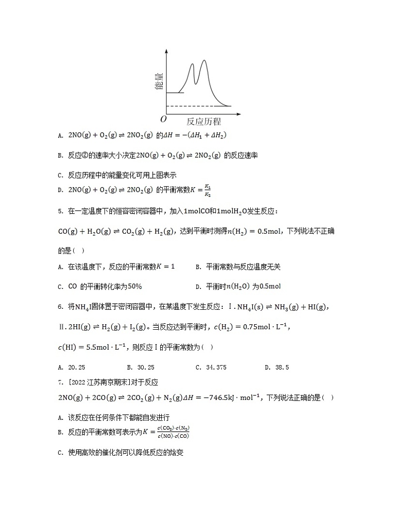 2023_2024学年新教材高中化学第二章化学反应速率与化学平衡第二节化学平衡第一课时化学平衡状态化学平衡常数分层作业新人教版选择性必修1第2页