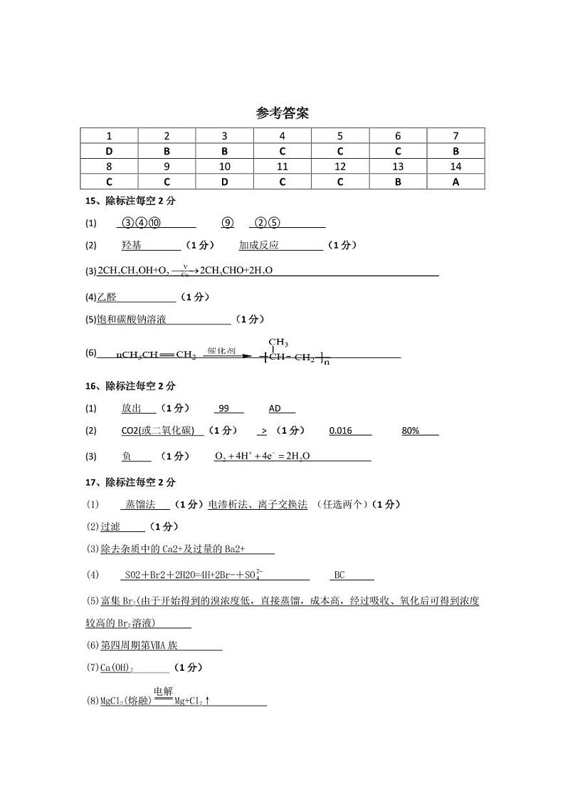 2024内江六中高二上学期入学考试化学试题PDF版含答案01
