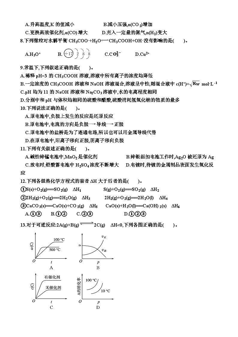 高中化学人教版（2019）选择性必修1 综合测试卷第2页