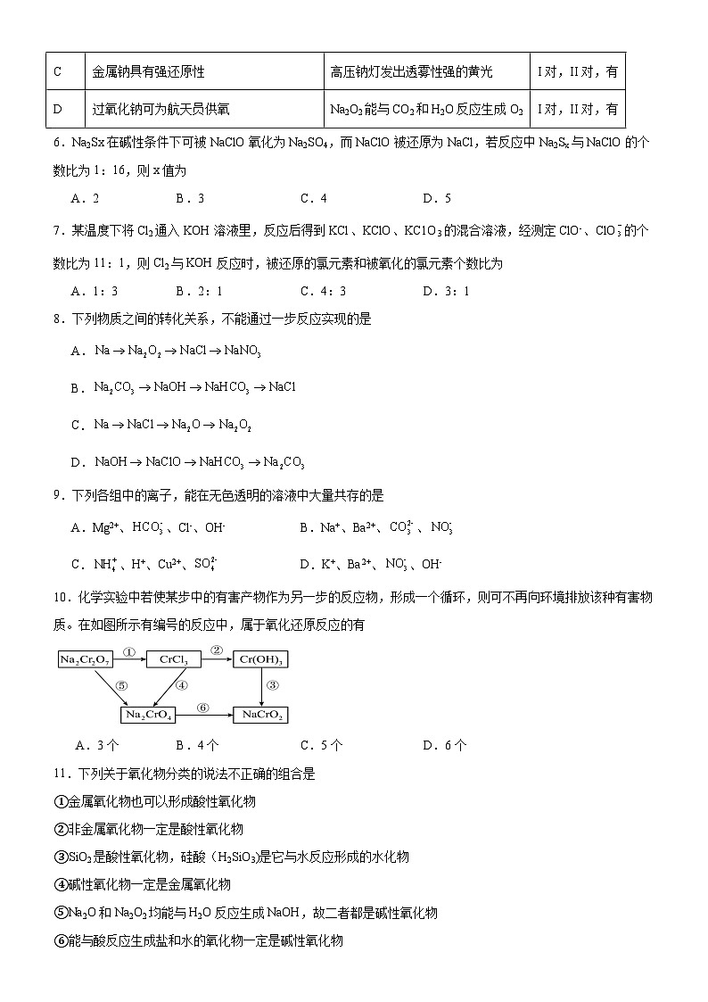河南省遂平县第一高级中学2023-2024学年高一上学期第一次月考化学测试卷第2页
