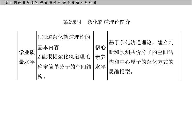 高中化学选择性必修2（人教版2019） 第二章 第二节第二课时　杂化轨道理论简介 课件03