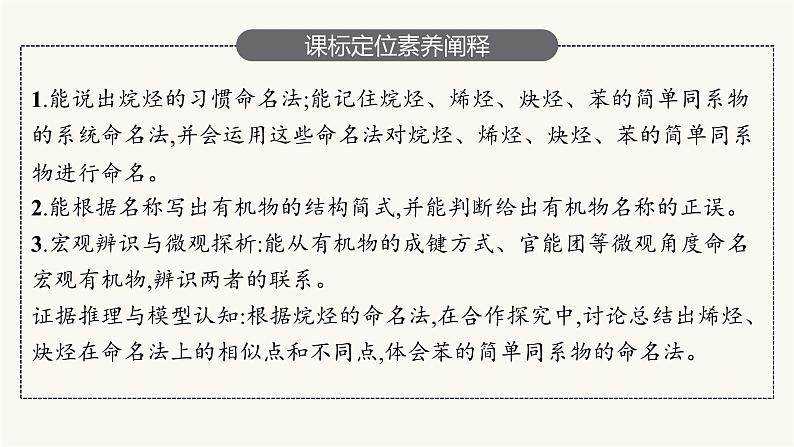 苏教版高中化学选择性必修3有机化学基础专题2第二单元第二课时有机化合物的命名课件03