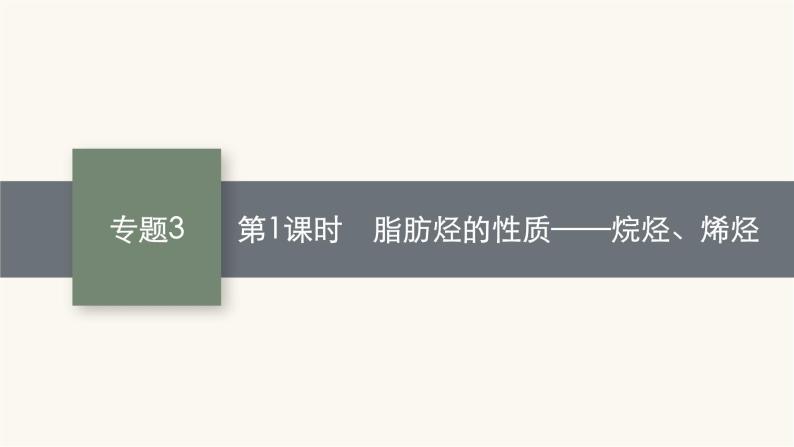 苏教版高中化学选择性必修3有机化学基础专题3第一单元第一课时脂肪烃的性质——烷烃、烯烃课件01