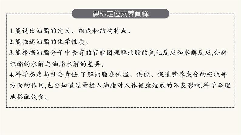 苏教版高中化学选择性必修3有机化学基础专题6第一单元第二课时油脂课件第3页