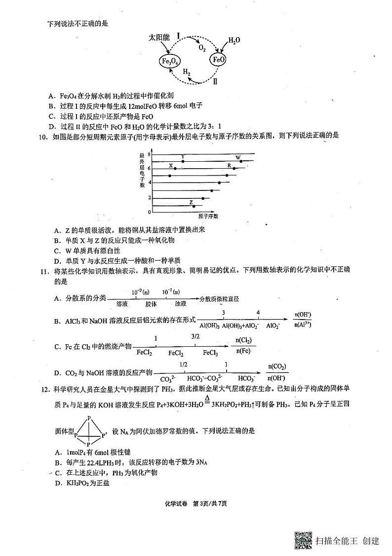 2023安徽师大附中高一上学期期末考试化学PDF版无答案第3页