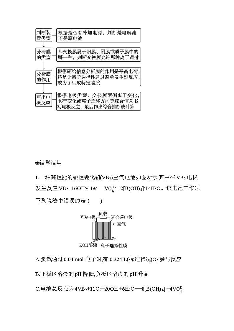 人教版高中化学选择性必修1第四章素养提升课离子交换膜在电化学中的应用练习含答案03