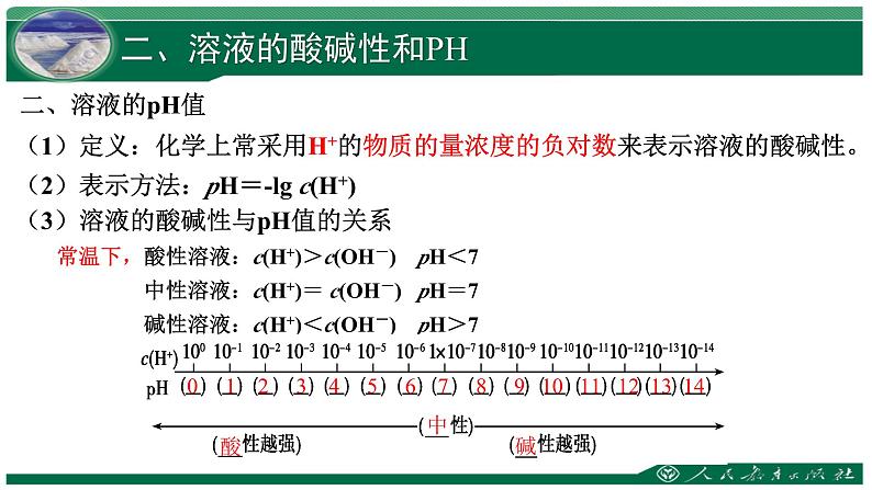 第三章第二节  水的电离和溶液的PH  课件  2023-2024学年高二上学期化学人教版（2019）选择性必修1第8页