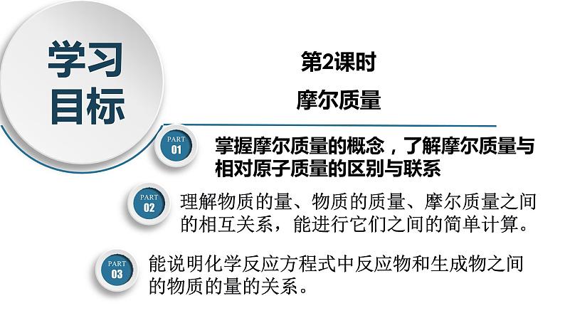 高一化学同步教学课堂 人教版2019必修第一册 2.3.2 摩尔质量课件PPT第3页