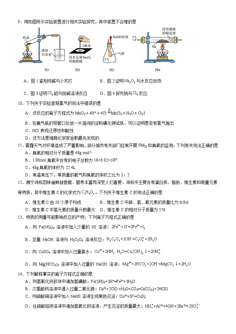 广东省阳江市2023-2024学年高一上学期10月月考化学试题第3页