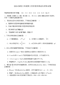 湖南省长沙市部分中学2024届高三上学期第三次阶段性测试化学试题（Word版含答案）