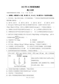 山东省潍坊市重点中学2023-2024学年高二上学期10月阶段测试化学试题（PDF版含答案）