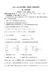 江苏省南师大灌云附中、灌南二中2023-2024学年高三上学期10月阶段性联考化学试题(无答案)