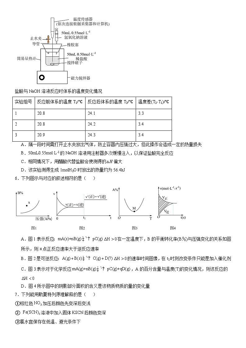 辽宁省东北育才中学少儿部2023-2024学年高二上学期第一次月考化学试题02