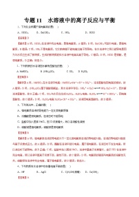 新高考化学一轮复习考点过关练习专题 11水溶液中的离子反应与平衡（含解析）