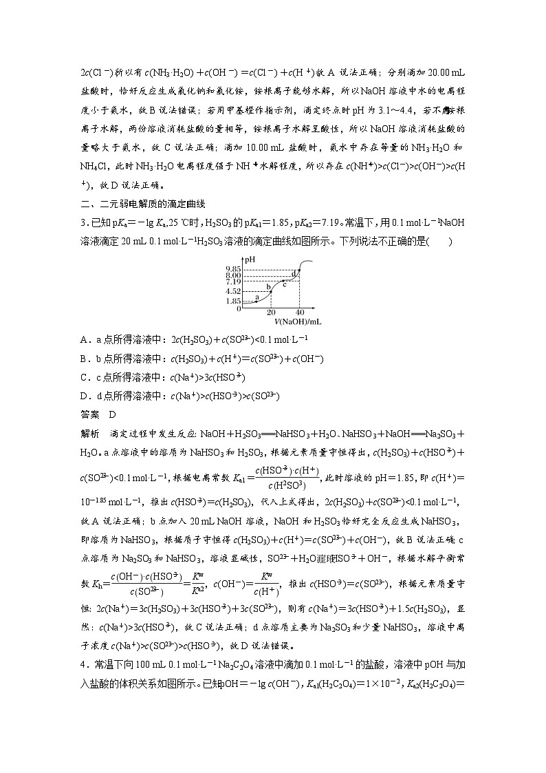 新高考化学一轮复习精品学案 第9章 第56讲　反应过程中溶液粒子浓度变化的图像分析（含解析）03