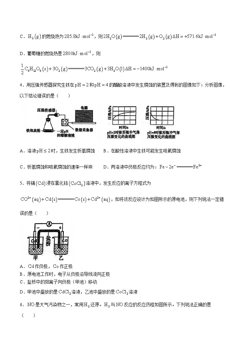 江苏省南京航空航天大学苏州附属中学2023-2024学年高二上学期10月月考化学试题(无答案)第2页