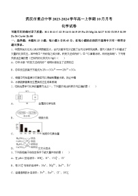 湖北武汉市重点中学2023-2024学年高一上学期10月月考化学试题（Word版含答案）