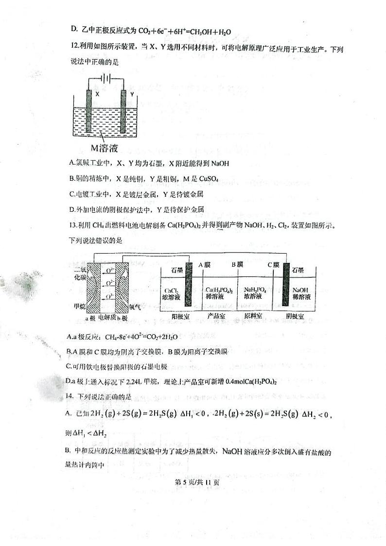 山东省枣庄市第八中学2023-2024学年高二上学期10月月考化学试题第3页